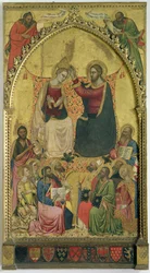 La coronación de la Virgen con santos y profetas, hacia 1372